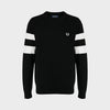 Ringer Embroidered Cotton Sweatshirt Black