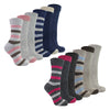 12 Pairs Ladies Non Elastic Boot Socks with Stripes
