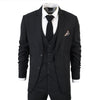 IM1 Men's Classic Plain Black 3 Piece Suit