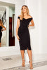 Octavia Black Bardot Dress with Ring Detail