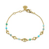 Sofia Nugget Bracelet Amazonite, Apatite, Turquoise & Green White Jade