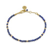 Milos Gemstone and Gold Bead Bracelet Lapis