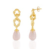 Moirai Double Twisted Loops Earrings Rose Quartz