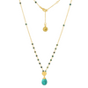 Classic Athena Kate Gemstone Rosary Chain Necklace Turquoise