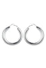 Silver Tone Chunky Hoop Earrings