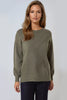 Khaki Geometric Knitted Jumper
