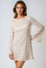 Champagne Bow Back Sequin Mini Dress