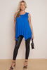 Royal Blue Sleeveless Top With Asymmetric Hem