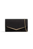 Black Glitter Envelope Clutch Bag