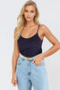 Navy Long Line Strappy Top