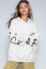 Silver Grey Aftershock Logo Oversized Hoodie