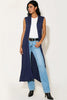 Navy Sleeveless Longline Maxi Cardigan