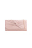 Nude Suede Clutch Bag with Knot Detail