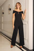 Audrey Black Bardot Wide Leg Jumpsuit