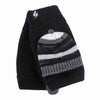 Ladies Striped Fleece Lined Thermal Knitted Converter Mitten Gloves