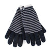 Ladies Striped Fleece Lined Knitted Warm Thermal Winter Gloves