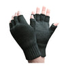 Mens Warm 3.2 TOG Fleece Lined Winter Thermal Fingerless Gloves in Khaki & Navy