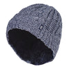 Ladies Cable Knit Fleece Lined Turnover Hat for Winter