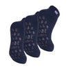 3 Pair Ladies Ankle Slipper Socks | Fleece Low Cut Fluffy Socks with Grippers