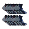 12 Pair Mens Black Low Cut Cycling Socks for Running, Gym & Sport