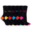 Pretty Motif Socks for Women in 6 Pack | Black Novelty Socks