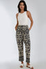Navy Ikat Print Pull on Trousers