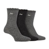 3 Pack Ladies Bamboo Scalloped Ankle Socks | Ribbed Cushioned