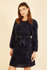 Mela Navy Sequin Smock Dress