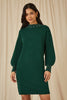 Yumi Green Pearl Detail Knitted Relaxed Jumper Dress