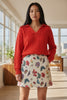 Jamie Cable Collar Jumper - Red
