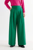 Tyler Fine Twill Pleat Front Wide Leg Trouser - Ivy Green