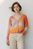 Louche Thao V Neck Space Dyed Cardigan in Orange
