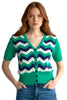 Louche Jeanie Zig Zag Stripe Short Sleeve Cardigan