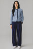 Amora Blue Tweed Fringe Trim Jacket
