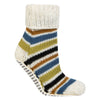 1 Pair Ladies Chunky Fair Isle Moccasin Grip Socks - Warm Winter Slipper Socks