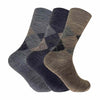 3 Pack Men's Non Elastic Lambs Wool Blend Socks with Loose Top