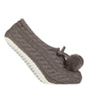 1 Pair Ladies Cable Knit Moccasin Bootie - Warm Soft Cosy Indoor Slippers