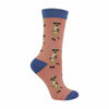 1 Pack Ladies Novelty Dusky Pink Meerkat Bamboo Socks