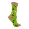 1 Pack Ladies Novelty Light Green Avocado Bamboo Socks