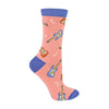 1 Pack Ladies Novelty Dusky Pink Guitar Bamboo Socks
