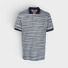 Striped Contrast Collar Polo Shirt Space Dyed Navy White