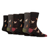 6 Pairs Mens NON ELASTIC Cotton Rich Novelty Patterned Socks