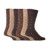 6 Pack Men's Non Elastic Square Patterned Cotton Socks for Poor Circulation