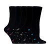 5 Pack Ladies Patterned Sole Cotton Rich Socks with Heart & Bow