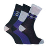 6 Pack Men's Blue Grey Argyle Striped Fashion Dress Socks