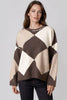 Brown Argyle Wool Blend Jumper