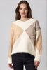 Ivory Argyle Pattern V Neck Jumper