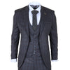 IM31 - Men's Charcoal 3 Piece Prince of Wales Check Suit