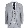 IM53 - Men's Grey Check 3 Piece Tailored Fit Suit