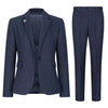 Classic Herringbone Tweed Suit — Navy for women, styled for work
